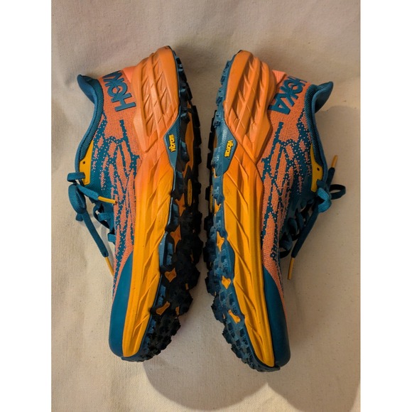 Hoka One One Speedgoat 5 Trail Running Shoes Teal Orange Men 10B UK 8.5 - Picture 6 of 8
